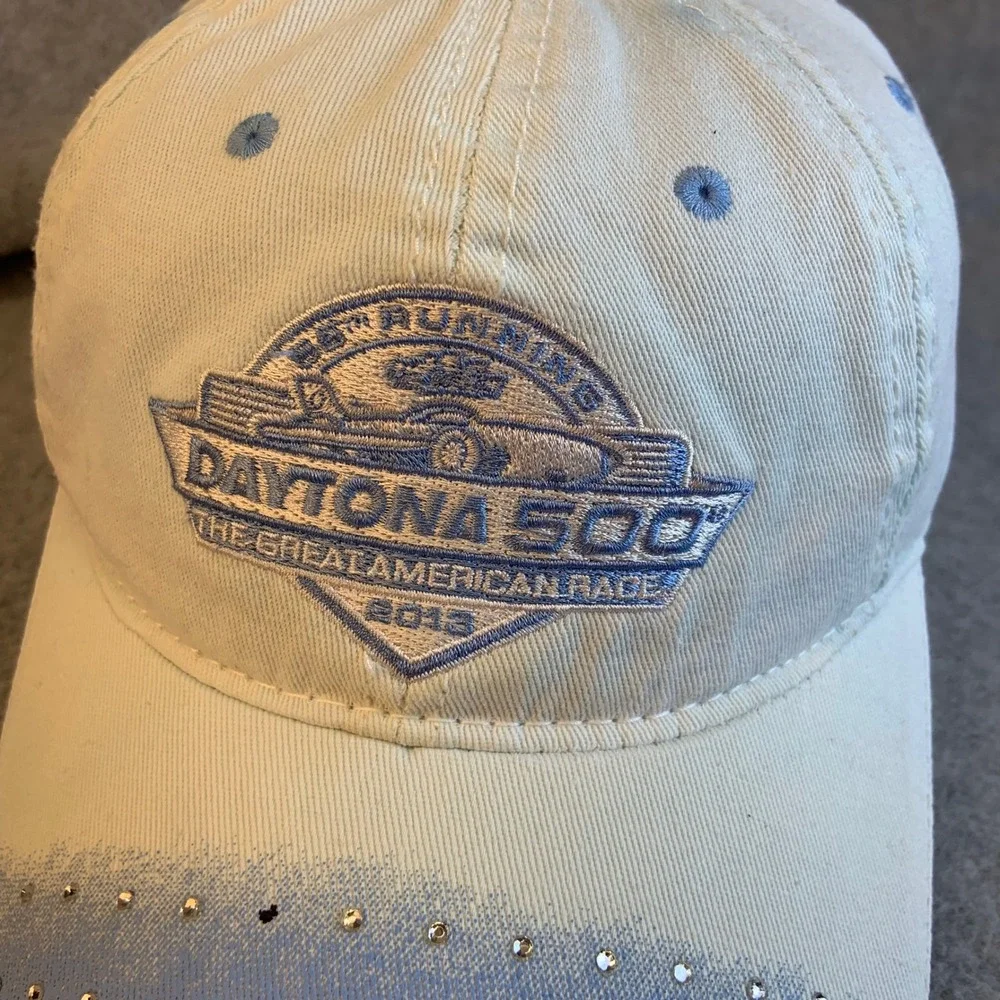Daytona 500 2013 Women Blue NASCAR Hat Rhinestone 55th Running OSFM